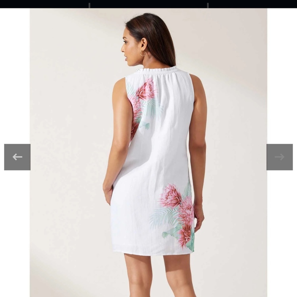 Tommy Bahama Breezy Botanical V-neck sleeveless Dress size  S/P white - Picture 8 of 8